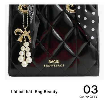 Túi Xách Nữ BAGIN Dáng Vuông Da Trơn Bóng - Tặng Khăn Lụa & Móc Treo, 379.000 VND 8