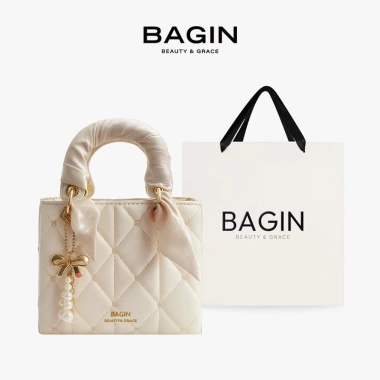 Túi Xách Nữ BAGIN Dáng Vuông Da Trơn Bóng - Tặng Khăn Lụa & Móc Treo, 379.000 VND 12