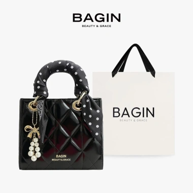 Túi Xách Nữ BAGIN Dáng Vuông Da Trơn Bóng - Tặng Khăn Lụa & Móc Treo, 379.000 VND 14