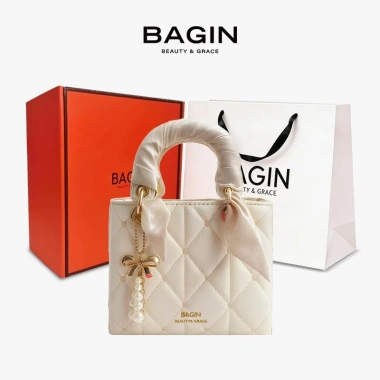 Túi Xách Nữ BAGIN Dáng Vuông Da Trơn Bóng - Tặng Khăn Lụa & Móc Treo, 379.000 VND 15