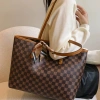Túi xách nữ công sở A4, tote kẻ ô và khăn 2 màu, vừa laptop 2.024 DUYÊN CƯỜNG 25k 4