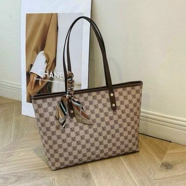 Túi xách nữ công sở A4, tote kẻ ô và khăn 2 màu, vừa laptop 2.024 DUYÊN CƯỜNG 25k 10