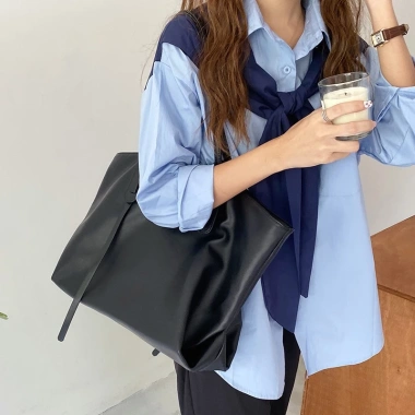 Túi xách nữ công sở cỡ lớn HY16 - Tote da đựng A4, khóa kéo, đi làm, đi học 2