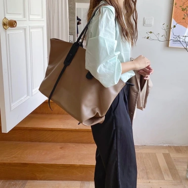Túi xách nữ công sở cỡ lớn HY16 - Tote da đựng A4, khóa kéo, đi làm, đi học 7