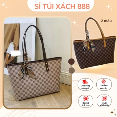 Túi xách nữ công sở tote da họa tiết ô kẻ khăn lụa đựg vừa laptop TX30 98.000 VND