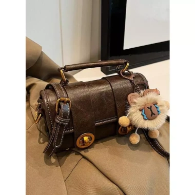 Túi xách nữ da nhăn 2 dải, đeo chéo tay, kèm móc gấu cute - ThanhThuTuiXach 959 - Giá 95k