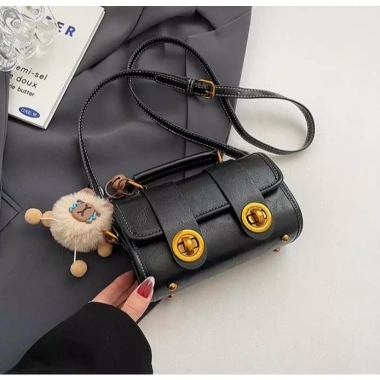 Túi xách nữ da nhăn 2 dải, đeo chéo tay, kèm móc gấu cute - ThanhThuTuiXach 959 - Giá 95k