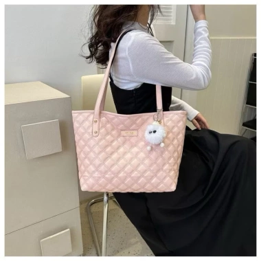 Túi xách nữ da PU bóng TXN333 - Tote công sở thêu ô trám, đựng laptop, phù hợp đi học đi làm, giá ưu đãi 71.000₫