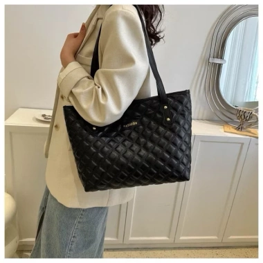 Túi xách nữ da PU bóng TXN333 - Tote công sở thêu ô trám, đựng laptop, phù hợp đi học đi làm, giá ưu đãi 71.000₫