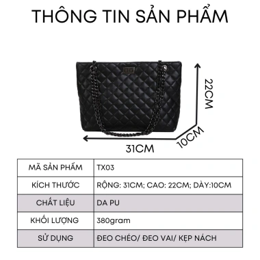 Túi xách nữ da PU cao cấp đeo chéo 31cm HTM198 công sở đi học giảm giá 2