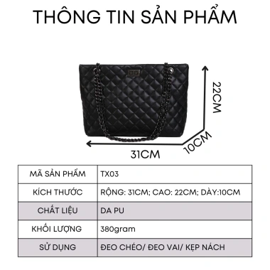 Túi xách nữ da PU cao cấp ROSASO TX03 31cm - Đeo chéo, đeo vai, giá chỉ 185.000₫