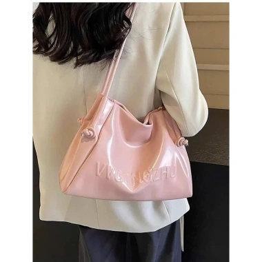 Túi xách nữ da PU trơn chữ nổi, tote dung tích lớn, hottrend đa màu - 68.900 VND