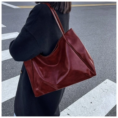Túi xách nữ da trơn mịn kiểu tote công sở, đựng laptop, giảm giá 23% chỉ 65k 4