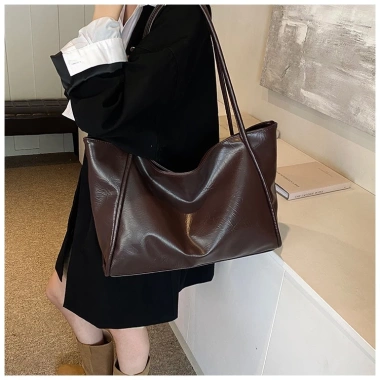Túi xách nữ da trơn mịn kiểu tote công sở, đựng laptop, giảm giá 23% chỉ 65k 9