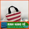 Túi Xách Nữ Đan Sợi Kẻ Ngang Phong Cách Hàn Quốc, Túi Cối Đi Biển Du Lịch, FREESHIP, 49.999đ 5