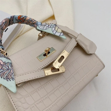 Túi Xách Nữ Đeo Chéo Da PU Vân Cá Sấu Mix Khăn Sang Chảnh MIQI BAG TX-103 - Giá 219k 6