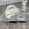 Túi xách nữ đeo chéo jac da nhung size 20, pha màu, kèm gấu Labubu đáng yêu - 115k 2