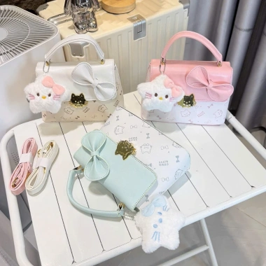 Túi xách nữ đeo chéo nơ dễ thương charm mèo bông Hàn Quốc đi chơi TXN237 105k 9