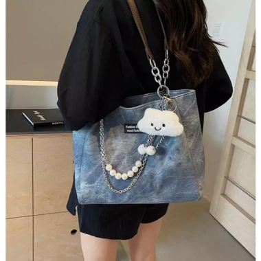 Túi xách nữ đeo vai tote công sở xích mây phong cách Basic, giá chỉ 75.000₫ 2
