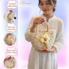 Túi xách nữ đi biển đan thủ công vải sợi đính hoa cute - Giá chỉ 65.000₫