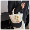 Túi xách nữ đi biển đan thủ công vải sợi đính hoa cute - Giá chỉ 65.000₫ 5