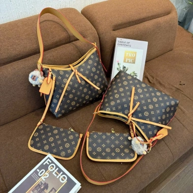 Túi xách nữ HT130 da PU cao cấp 30cm - Đeo chéo, đeo vai kèm ví nhỏ, 99k