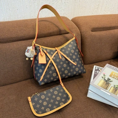 Túi xách nữ HT130 da PU cao cấp 30cm - Đeo chéo, đeo vai kèm ví nhỏ, 99k