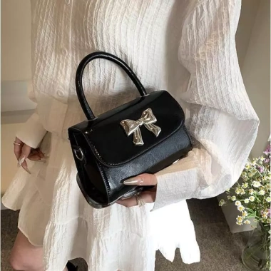 Túi xách nữ mini Hàn Quốc đeo vai chéo, tay cầm nơ size 17 - 47.000 VND