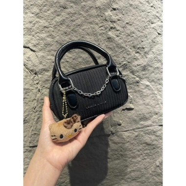 Túi xách nữ mini vải nhung charm mèo siêu xinh - giá chỉ 75k, giảm từ 93k 3