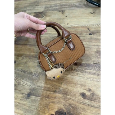 Túi xách nữ mini vải nhung charm mèo siêu xinh - giá chỉ 75k, giảm từ 93k 10