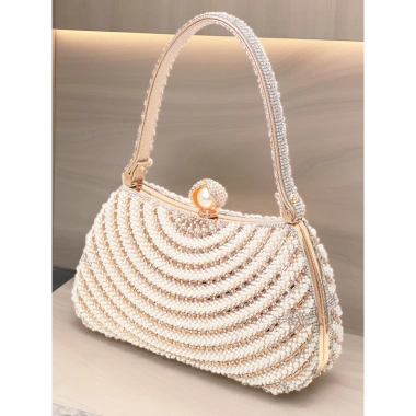 Túi xách nữ ngọc trai retro, đính đá, phong cách dự tiệc - Giá ưu đãi 410.000₫