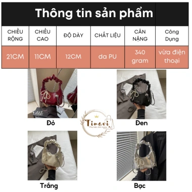 Túi xách nữ quai nhúm hot trend cầm tay đeo chéo Tinavi TX118 - Giá chỉ 149.000đ 2