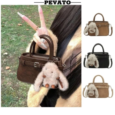 Túi xách nữ RABBIT cầm tay + dây đeo chéo, charm thỏ dễ thương, chỉ 138.000₫