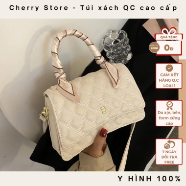 Túi xách nữ sang trọng đi tiệc quai lụa hoạ tiết D cao cấp Full Box CS775 - Giá 413.600₫