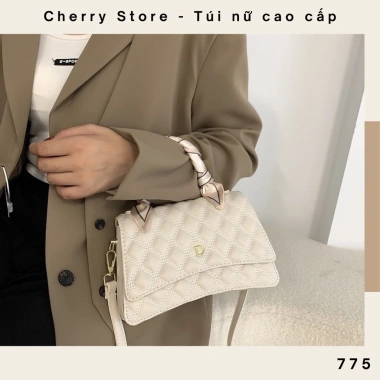 Túi xách nữ sang trọng đi tiệc quai lụa hoạ tiết D cao cấp Full Box CS775 - Giá 413.600₫