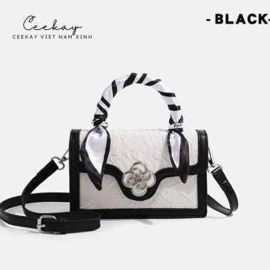 Túi xách nữ sang trọng kèm charm hoa đá và khăn lụa, quà tặng phụ nữ - Giảm còn 331.500₫