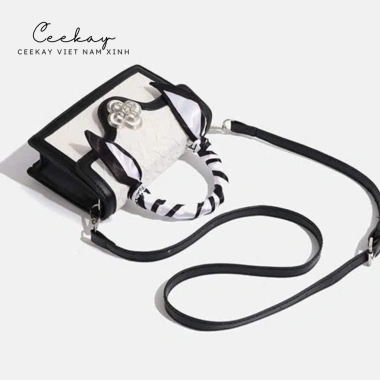 Túi xách nữ sang trọng kèm charm hoa đá và khăn lụa, quà tặng phụ nữ - Giảm còn 331.500₫