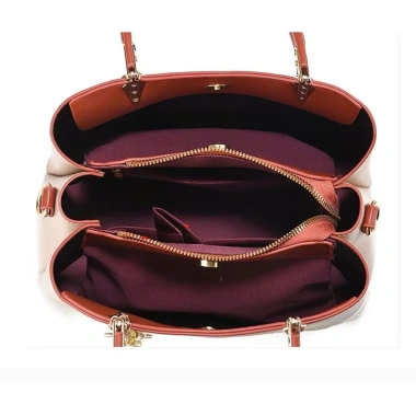 Túi xách nữ trung niên thêu bông sen 28cm - Quà tặng mẹ giá ưu đãi 389.000 VND 5