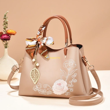 Túi xách nữ trung niên thêu bông sen 28cm - Quà tặng mẹ giá ưu đãi 389.000 VND 8