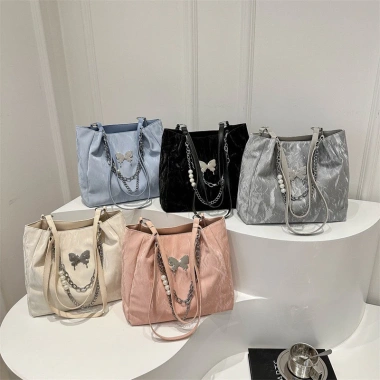 Túi xách nữ vintage da nhung công sở, đeo vai, phối xích ngọc - Giá chỉ 81.000đ 8