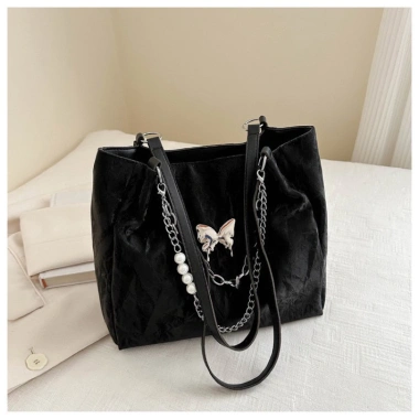 Túi xách nữ vintage da nhung công sở, đeo vai, phối xích ngọc - Giá chỉ 81.000đ 9