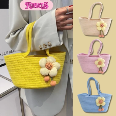 Túi Xách Nữ Vintage KOhats Đan Thủ Công Bông Hoa Xinh Xắn, Nhỏ Gọn, Màu Mới 59k