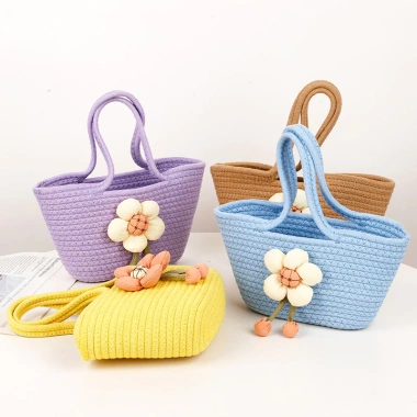Túi Xách Nữ Vintage KOhats Đan Thủ Công Bông Hoa Xinh Xắn, Nhỏ Gọn, Màu Mới 59k