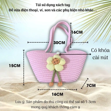 Túi Xách Nữ Vintage KOhats Đan Thủ Công Bông Hoa Xinh Xắn, Nhỏ Gọn, Màu Mới 59k 7 Túi Xách Nữ Vintage KOhats Đan Thủ Công Bông Hoa Xinh Xắn, Nhỏ Gọn, Màu Mới 59k 7