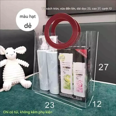 Túi Xách PVC Quai Tròn Trong Suốt - Thời Trang Mua Sắm Đa Năng Giá Chỉ 29.900 VNĐ 4