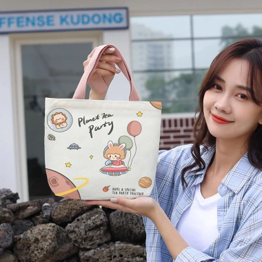 Túi xách tay nữ mini Canvas HX259 mùa hè đi biển - Họa tiết dễ thương, 46.000₫ 6