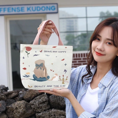 Túi xách tay nữ mini Canvas HX259 mùa hè đi biển - Họa tiết dễ thương, 46.000₫ 8