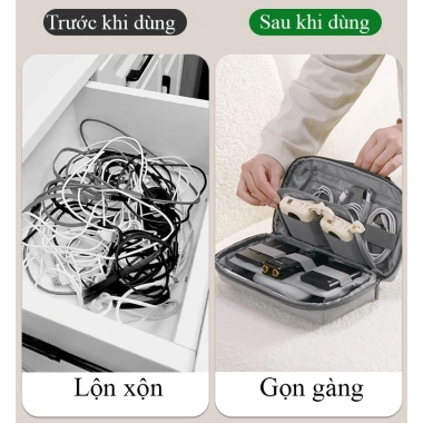 Túi xách tay RPET đựng phụ kiện điện tử - Bảo vệ thiết bị & cáp dữ liệu, chỉ 150.000đ 9