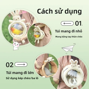 Túi Xách Thú Cưng Ba Lô Vẹt, Chuột Hamster, Sóc, Nhím, Chinchilla, Thỏ - Giá 231.647 VND