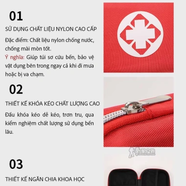 Túi y tế cá nhân 17 món Khẩn Cấp - Bộ First Aid Kit đầy đủ, giá ưu đãi 185.000₫